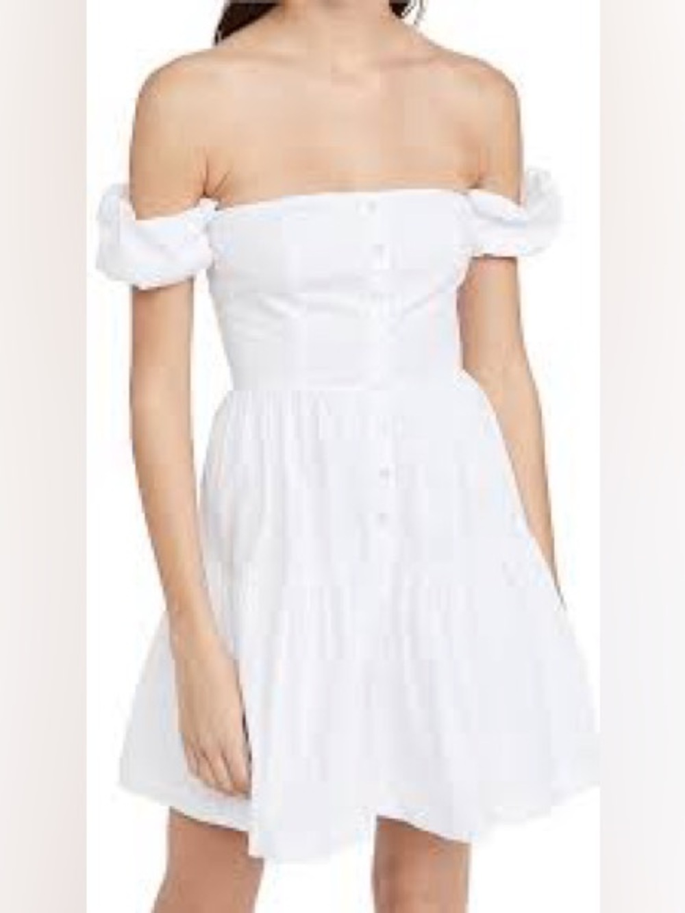 STAUD White One-Shoulder Mini Dress